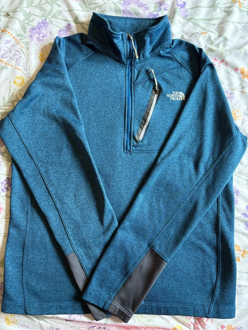 The North Face Teal Heather Full-Zip Fleece Jacket